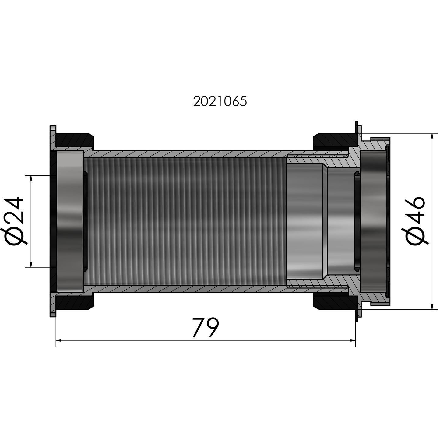 Elvedes trapas adapter Twistfit BB Right Shimano 24mm