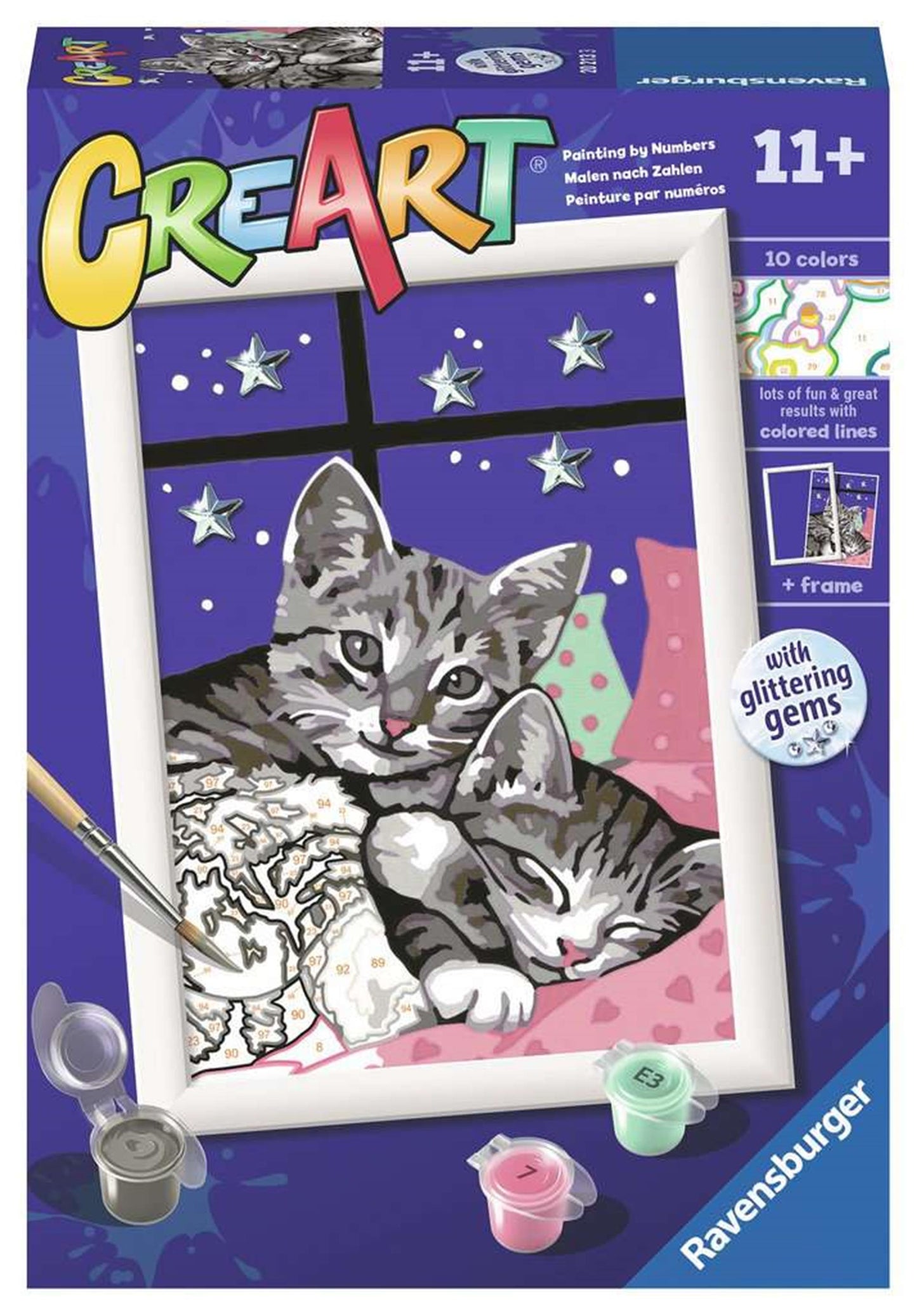 Ravensburger creart sleepy kitties - schilderen op nummer voor kinderen