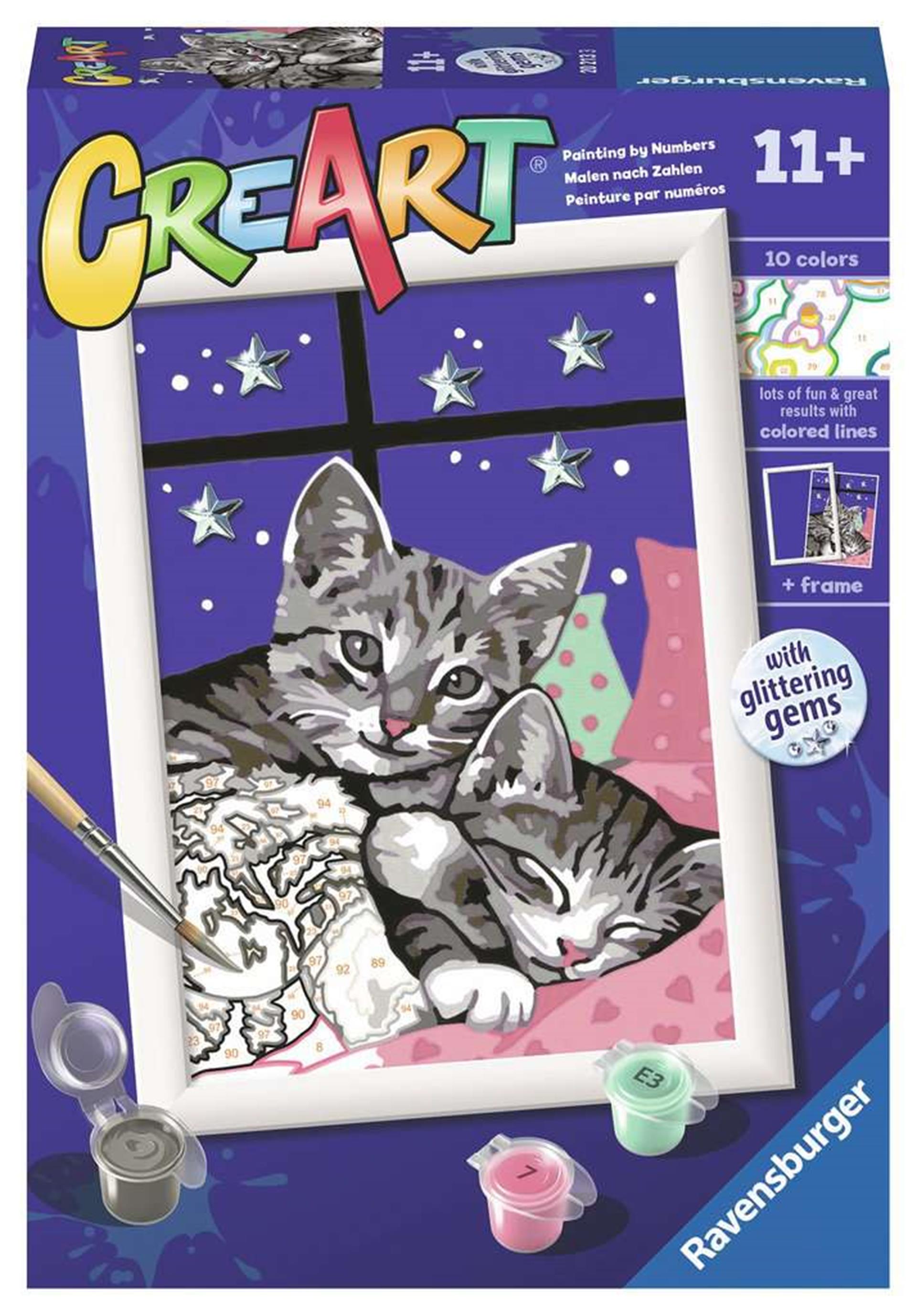 Ravensburger creart sleepy kitties - schilderen op nummer voor kinderen
