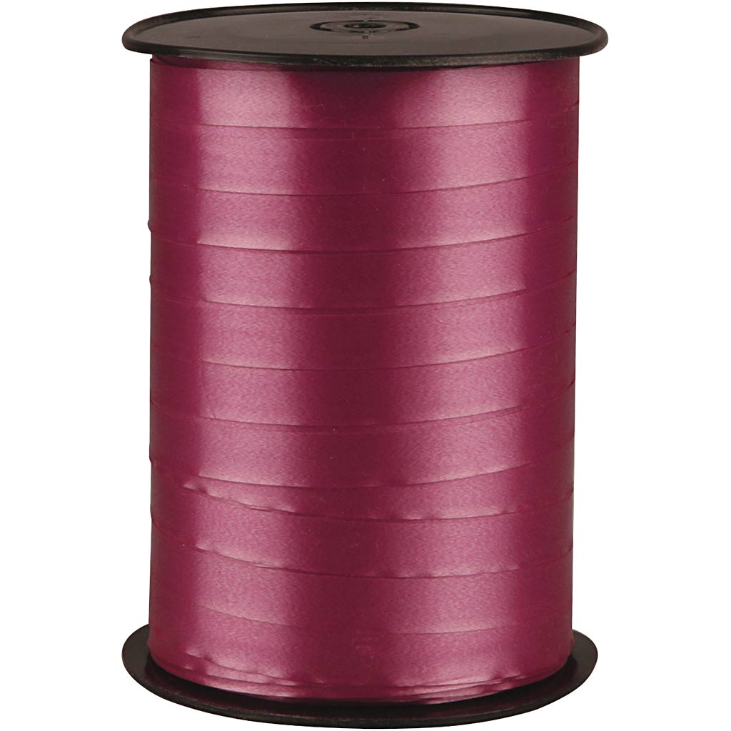 Cadeaulint, b: 10 mm, glossy, robijnrood, 250 m 1 rol