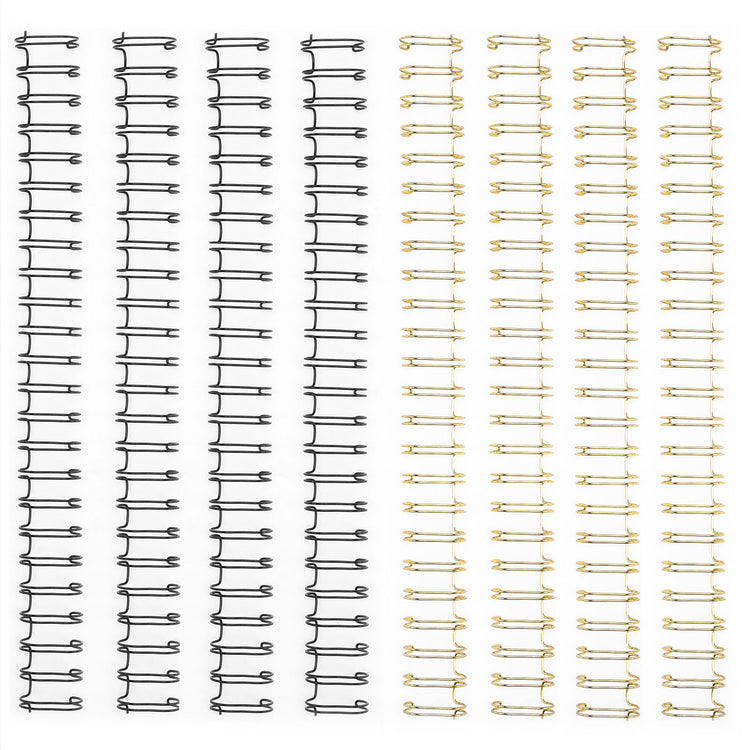 Vaessen creative • bind easy metalen bindruggen 16mm 2:1 zwart goud 8st.