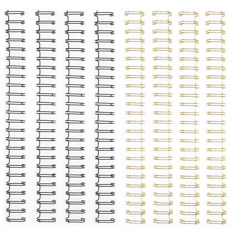 Vaessen creative • bind easy metalen bindruggen 16mm 2:1 zwart goud 8st.