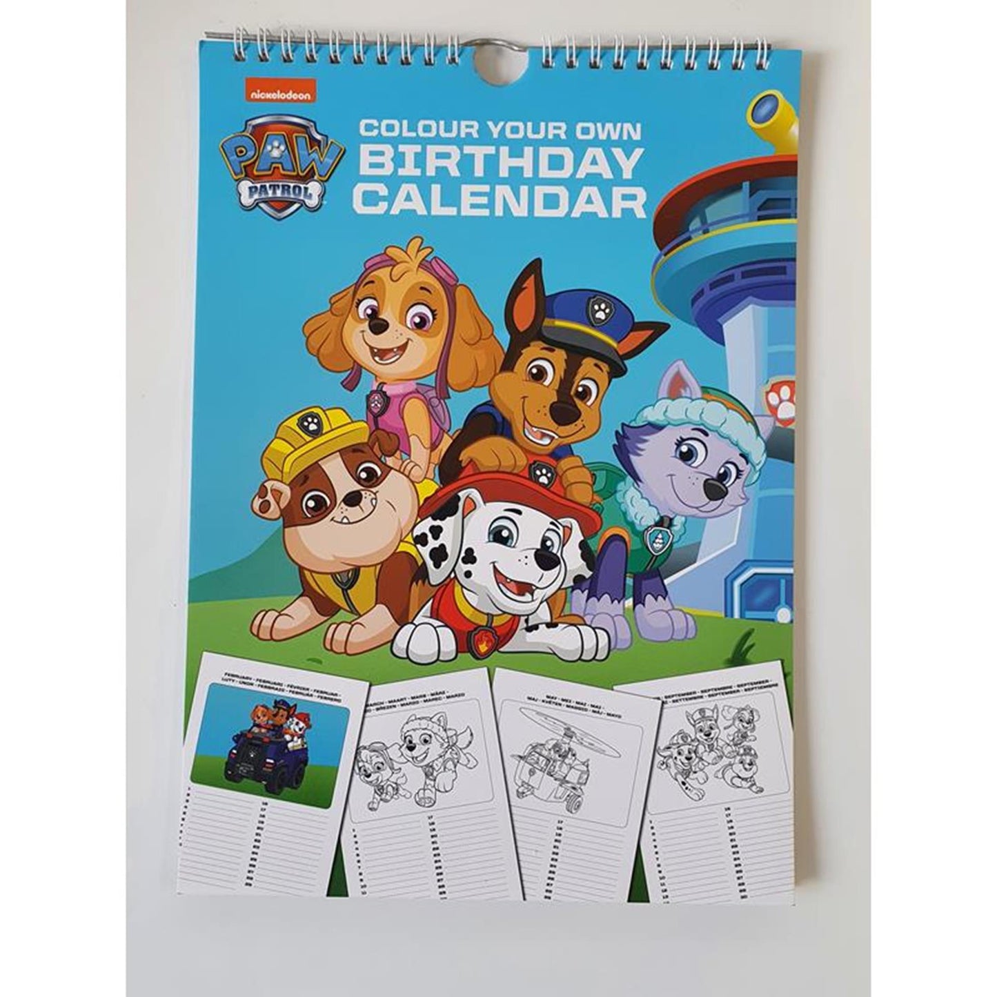 Kleur je eigen paw patrol kalender