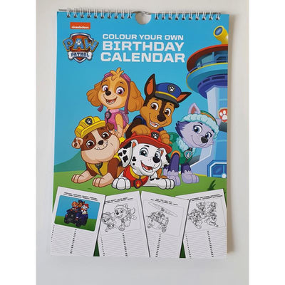 Kleur je eigen paw patrol kalender