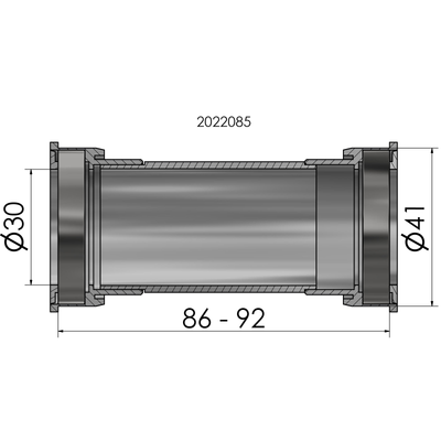 Elvedes bracketset press fit bot.bracket press fit 41mm bb86-92 shim.
