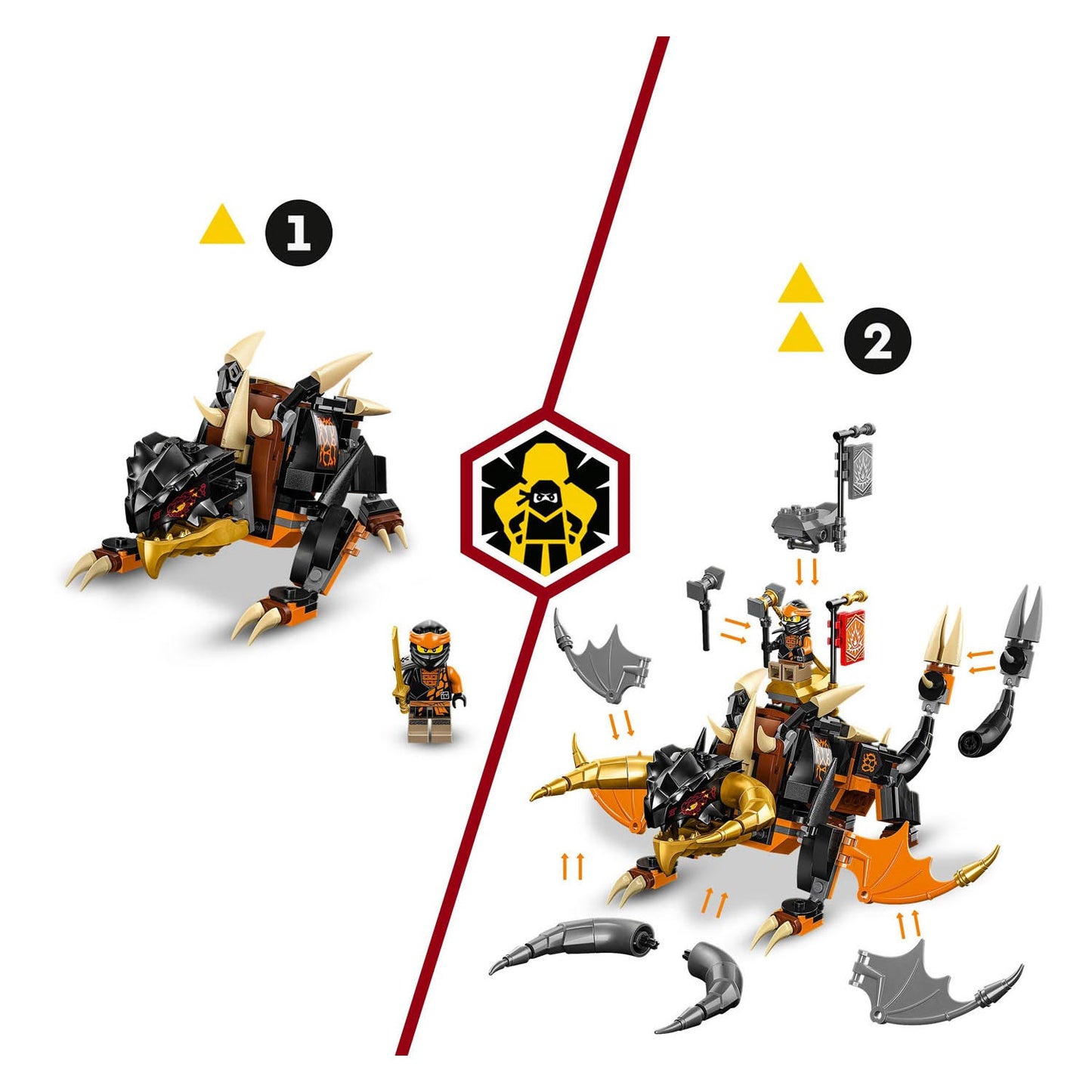 Lego ninjago - cole's aardedraak evo constructiespeelgoed (71782)