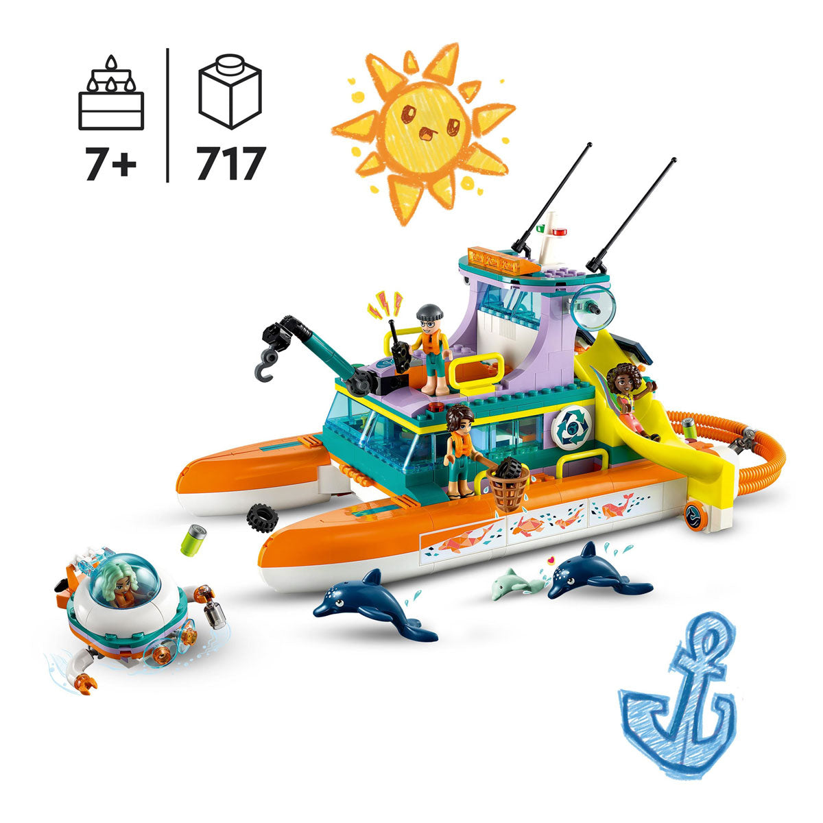 Lego friends - reddingsboot op zee constructiespeelgoed (41734)