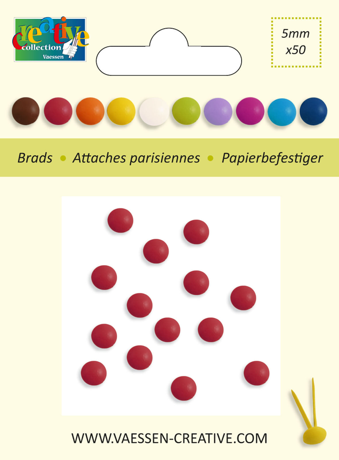 Vaessen creative • splitpennen 5mm bordeaux