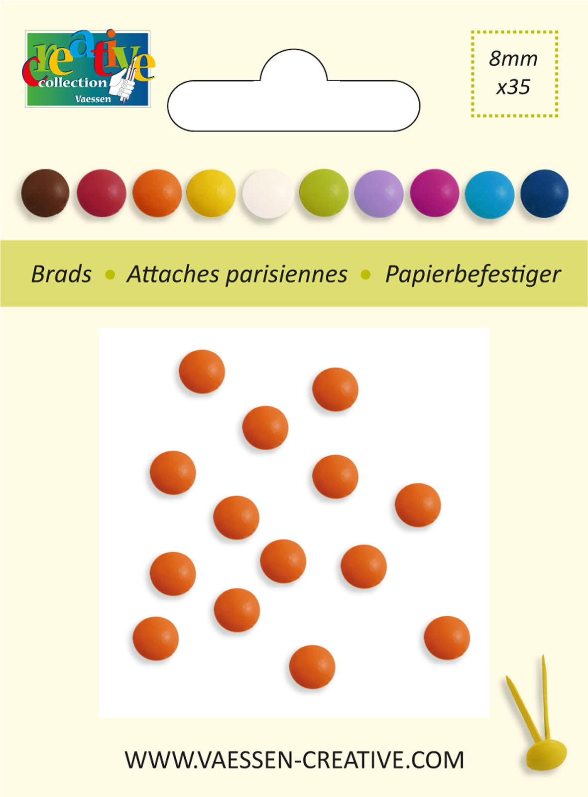 Vaessen creative • splitpennen 8mm oranje