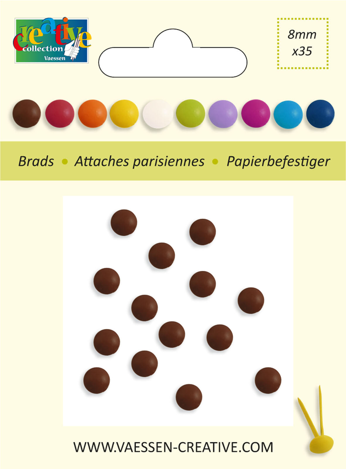 Vaessen creative • splitpennen 8mm chocolade