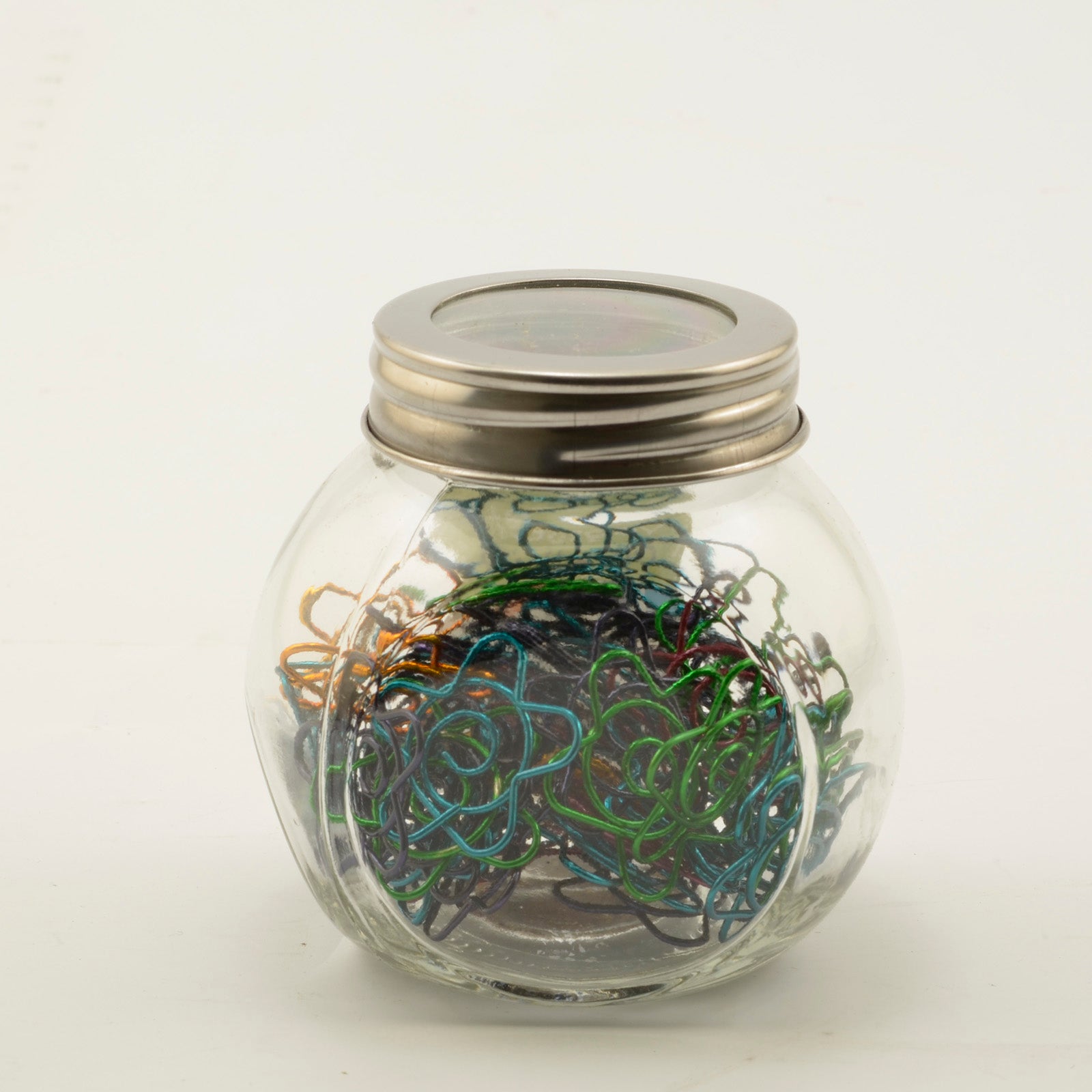Vaessen creative • paper clips in potje 60g + -61stuks bloem metallic