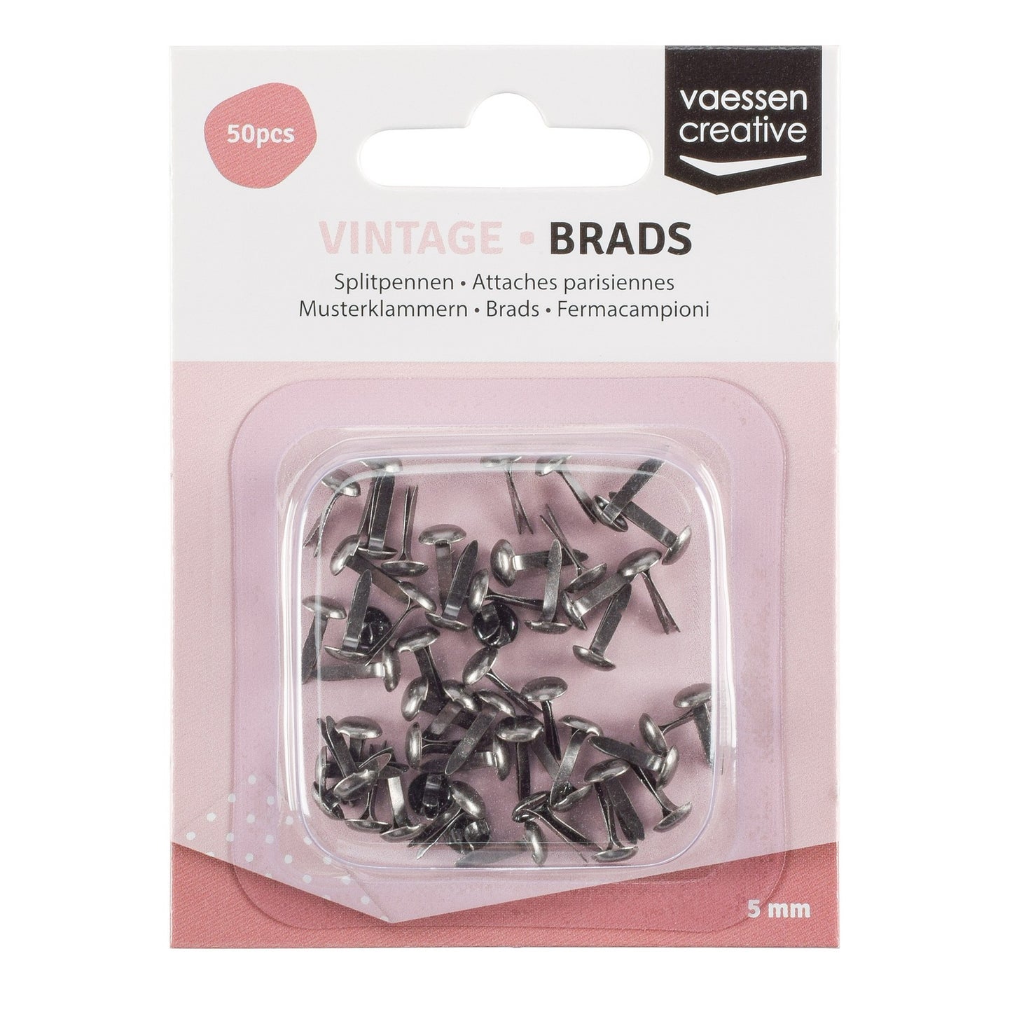 Vaessen creative • splitpennen vintage 5mm antiek zilver