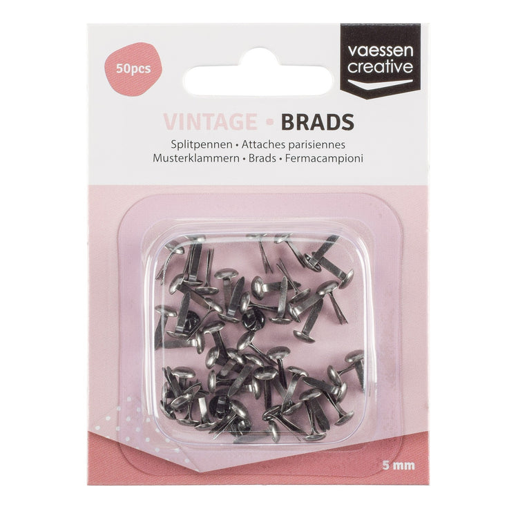 Vaessen creative • splitpennen vintage 5mm antiek zilver