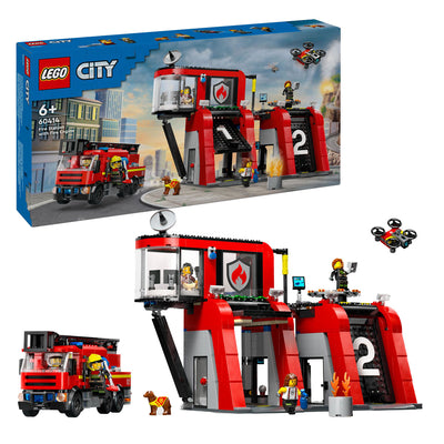 Lego LEGO City 60414 Brandweerkazerne en Brandweerauto