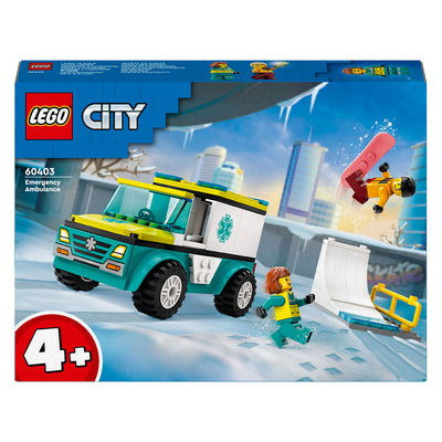 Lego city 60403 ambulance en snowboarder