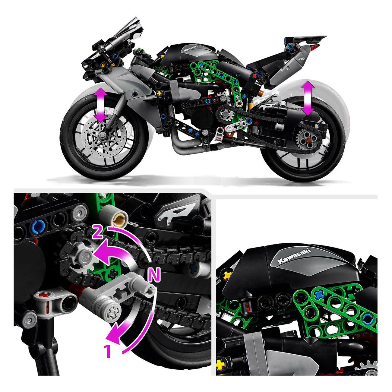Lego technic kawasaki ninja h2r motor - 42170