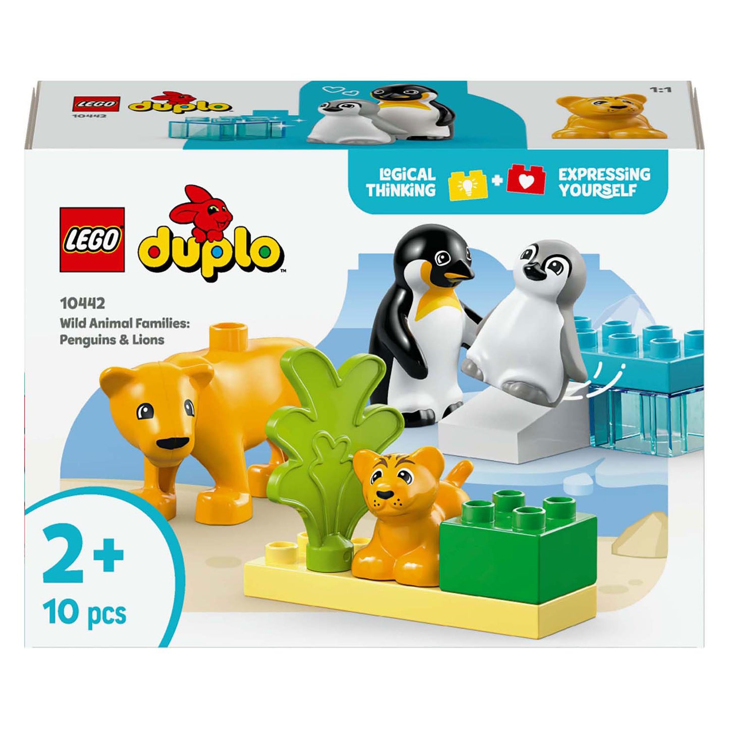 Lego lego duplo town 10442 families van wilde dieren: pinguïns en leeuwen