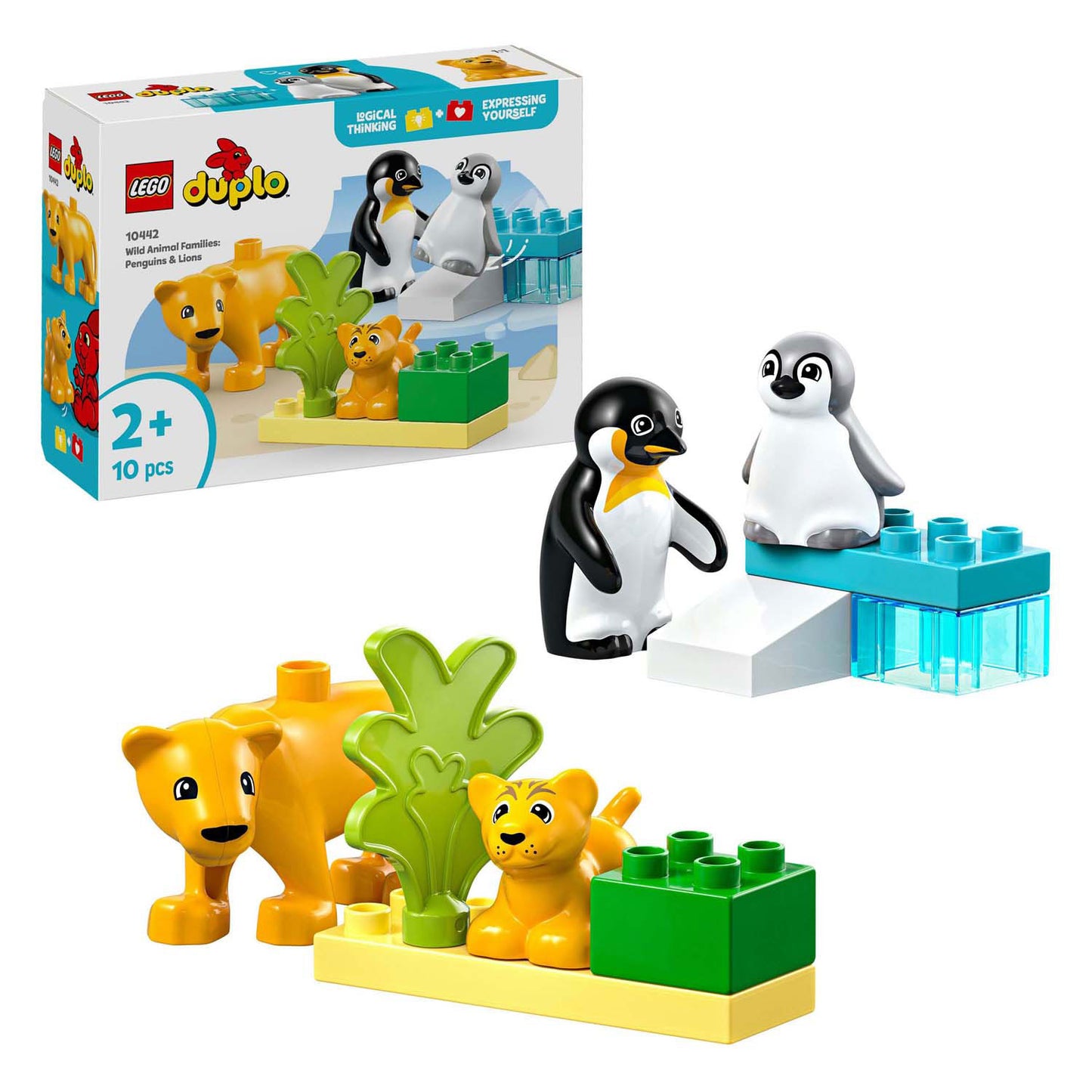 Lego lego duplo town 10442 families van wilde dieren: pinguïns en leeuwen