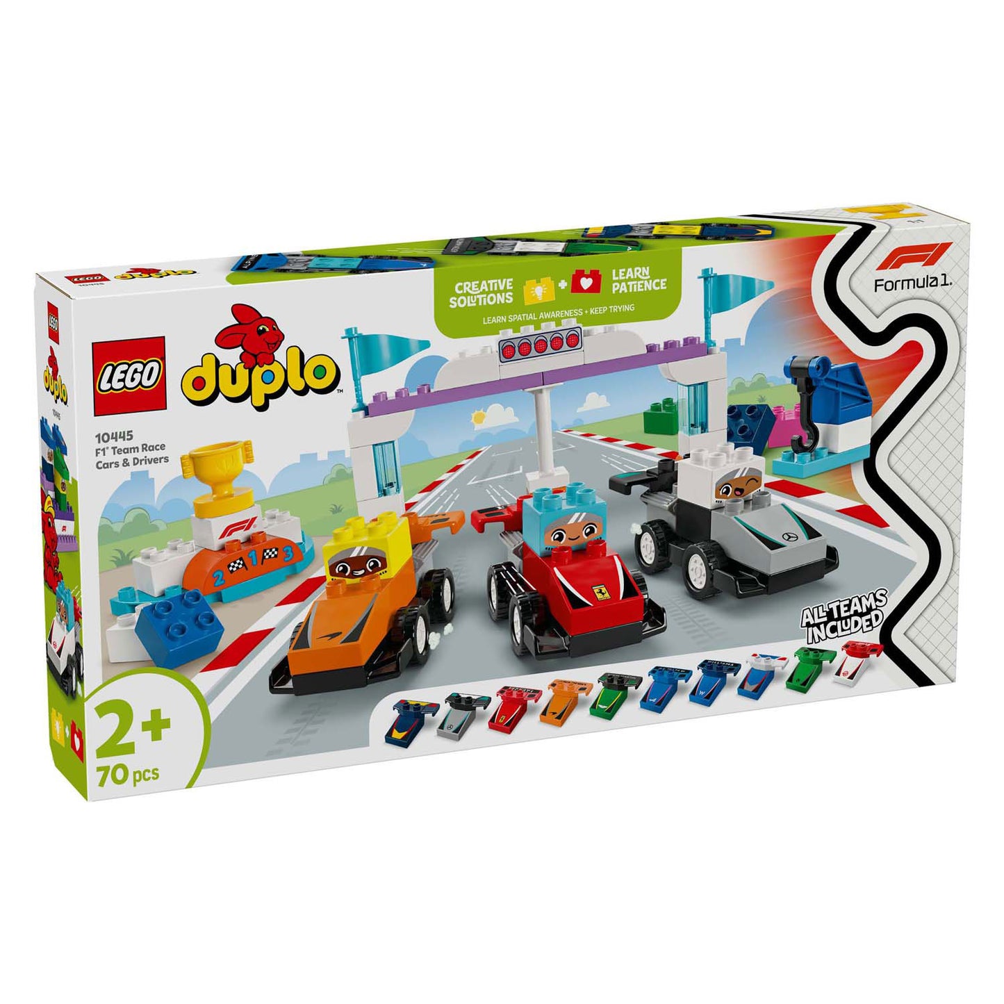 Lego lego duplo town 10445 f1 team racewagens en coureurs