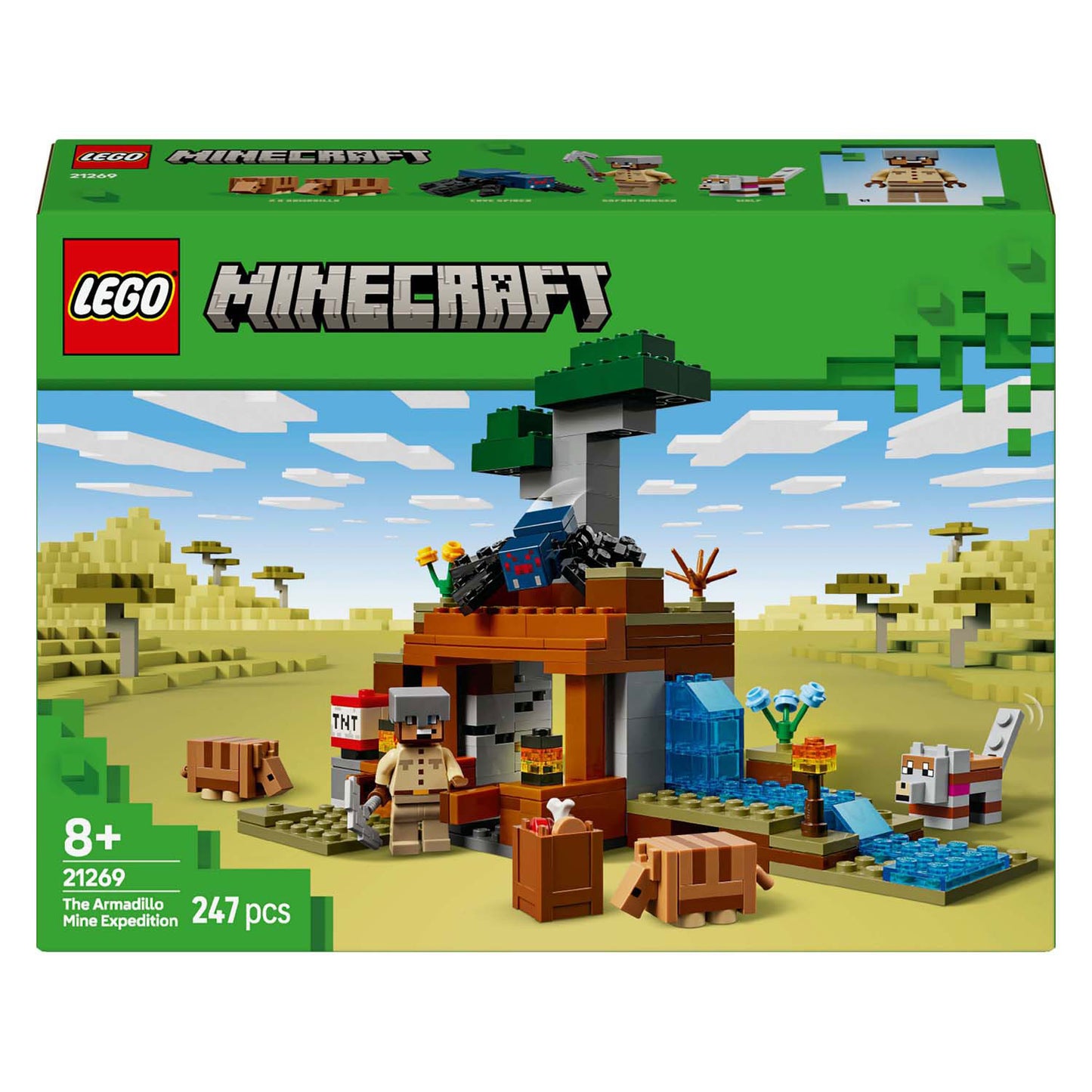 Lego lego minecraft 21269 de gordeldieren bij de mijn