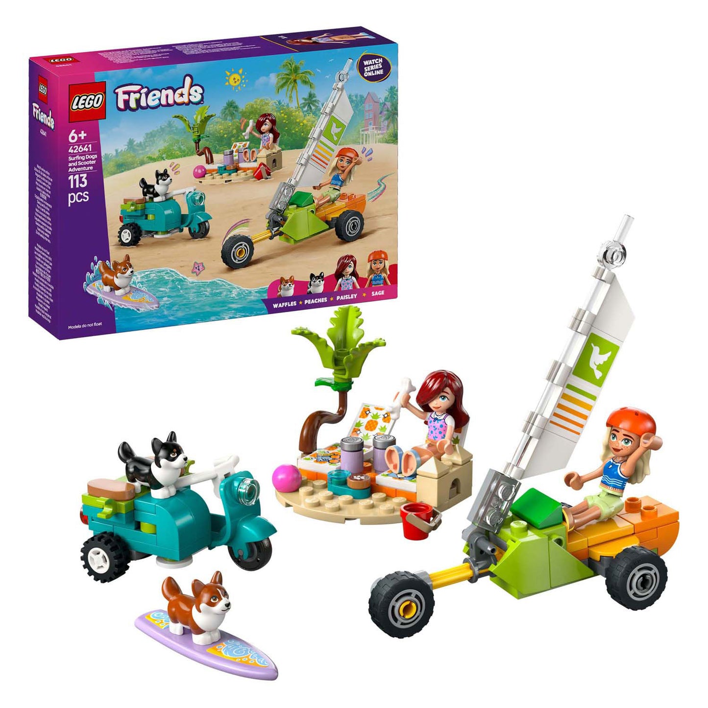 Lego lego friends 42641 surfen scooterplezier met de honden