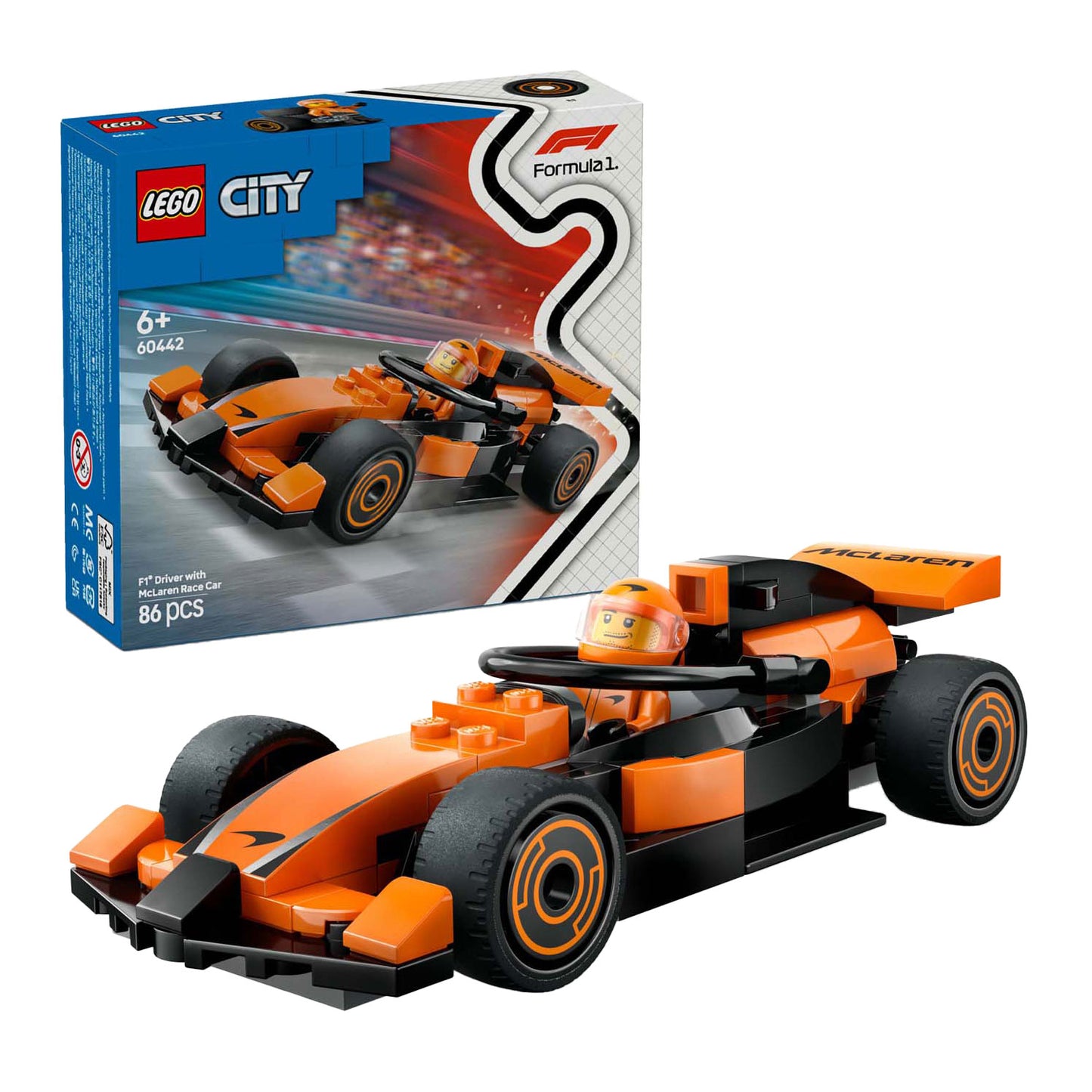 Lego lego city 60442 f1 coureur met mclaren racewagen