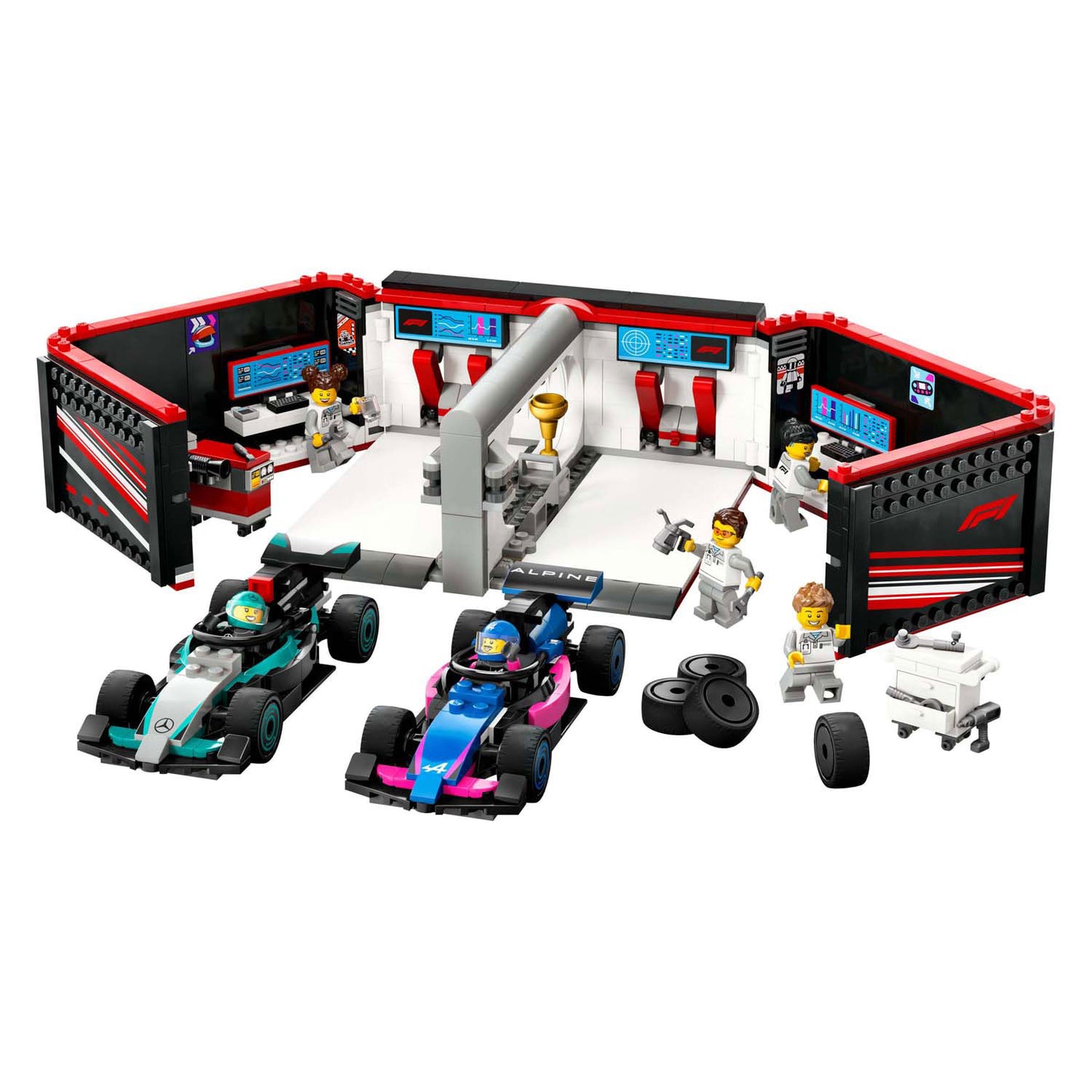 Lego lego city 60444 f1 garage met mercedes-amg en alpine auto's