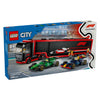 Lego lego city 60445 f1 truck met rb20 en amr24 f1 auto's