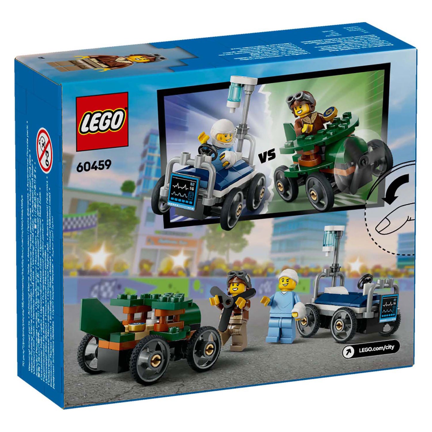 Lego lego city 60459 raceautopakket: vliegtuig vs. ziekenhuisbed