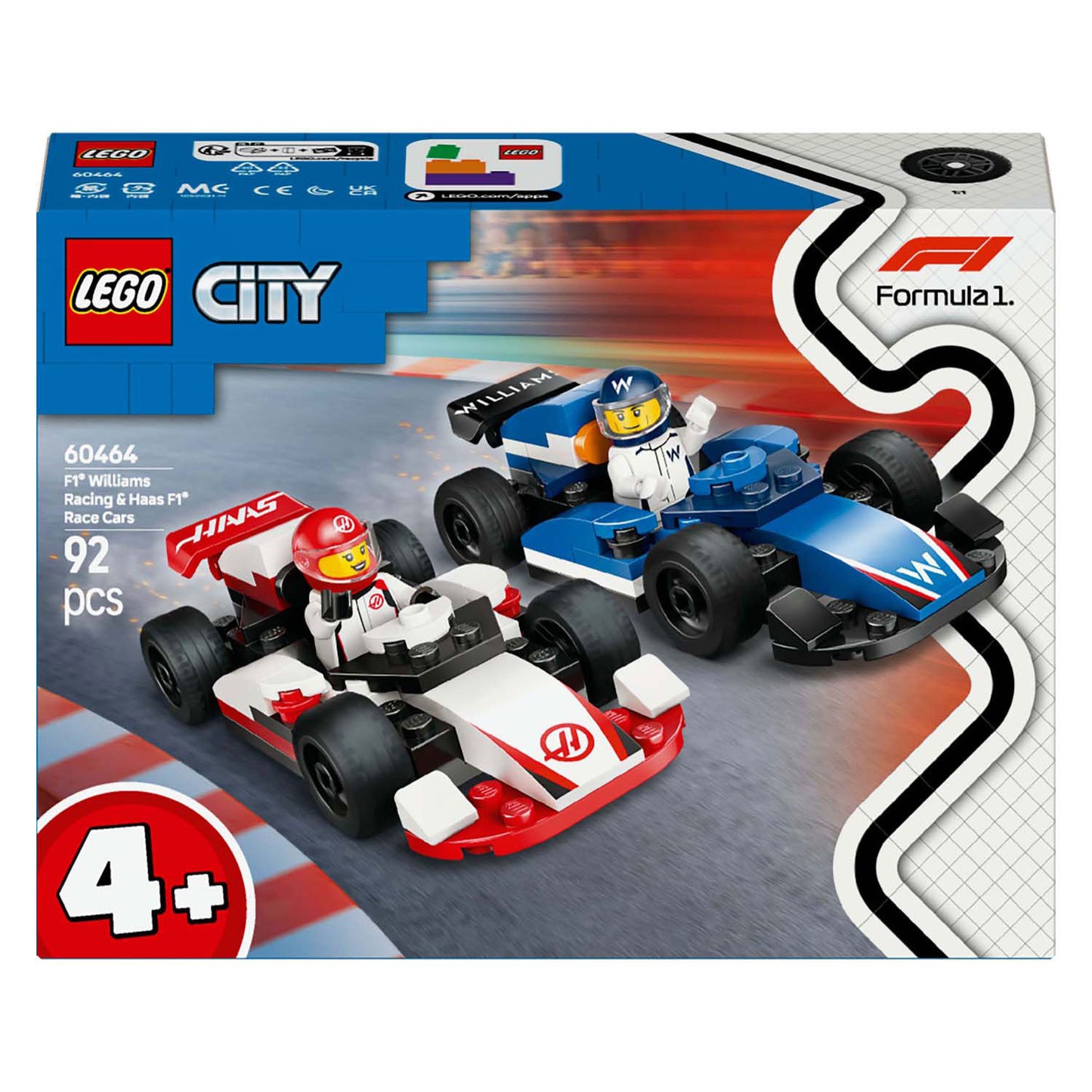 Lego lego city 60464 f1 williams racing en haas f1 racewagens