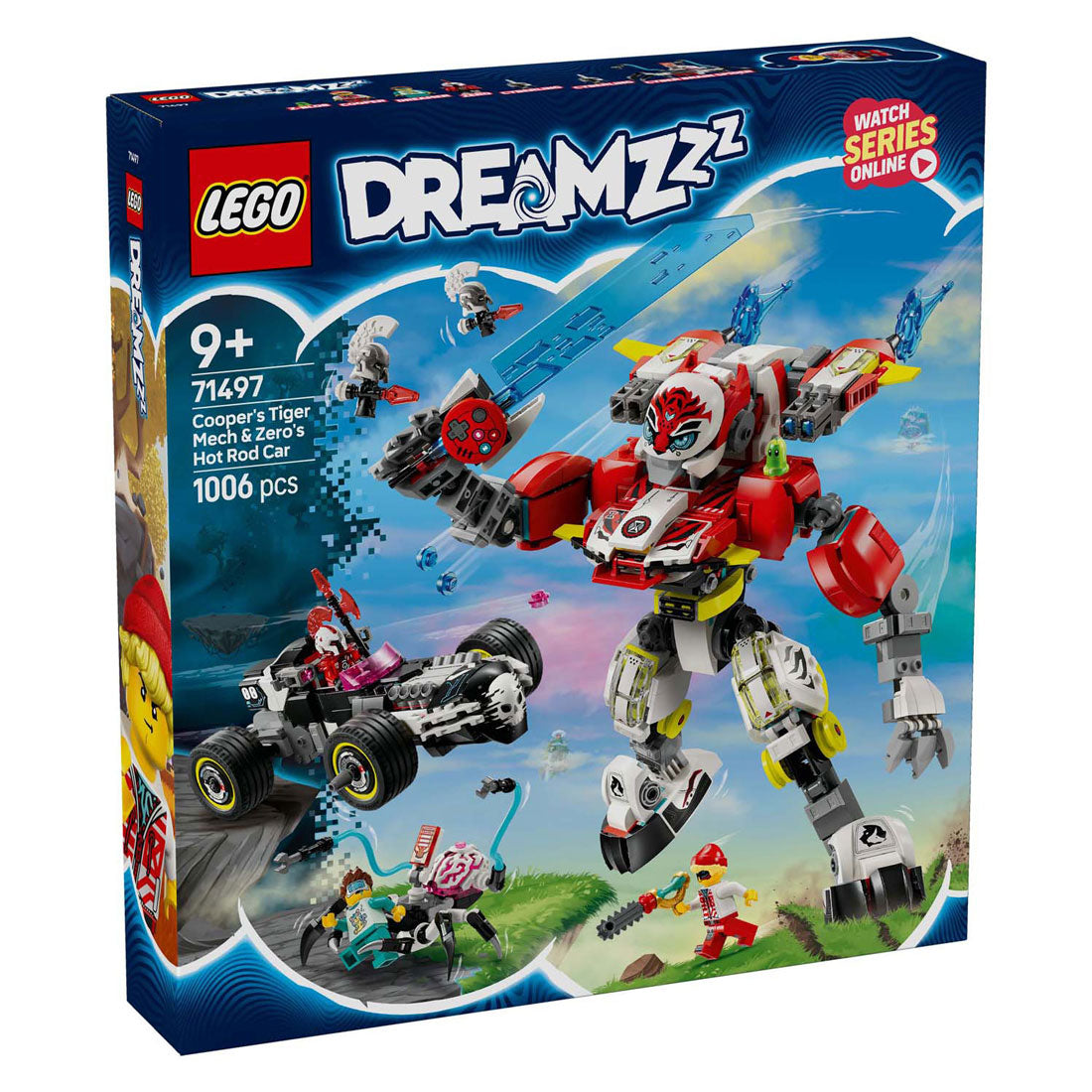 Lego lego dreamzzz 71497 coopers tijgermecha en zero's hot rod auto