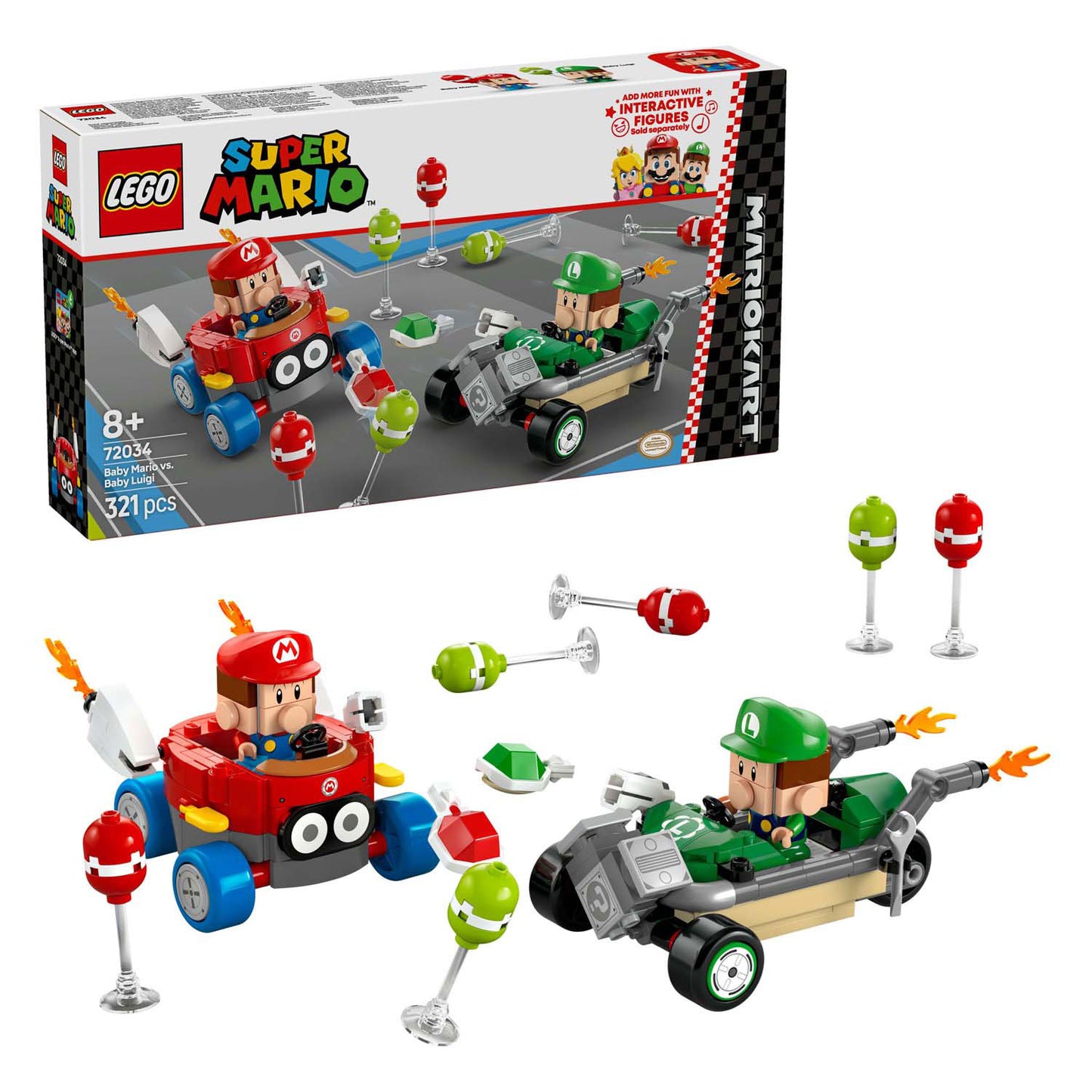 Lego lego super mario 72034 mario kart baby mario vs. baby luigi