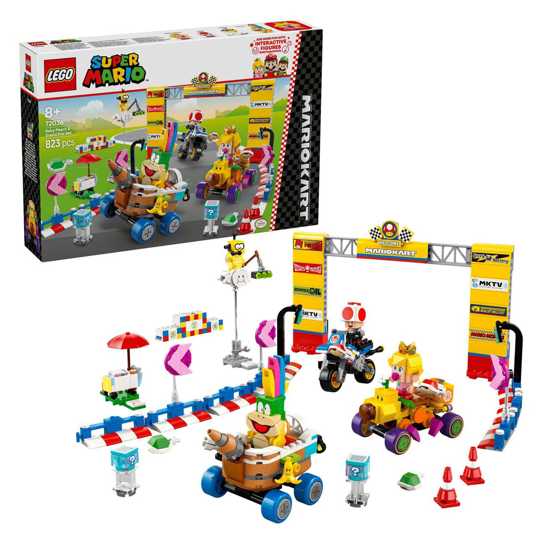 Lego lego super mario 72036 mario kart baby peach en grand prix set