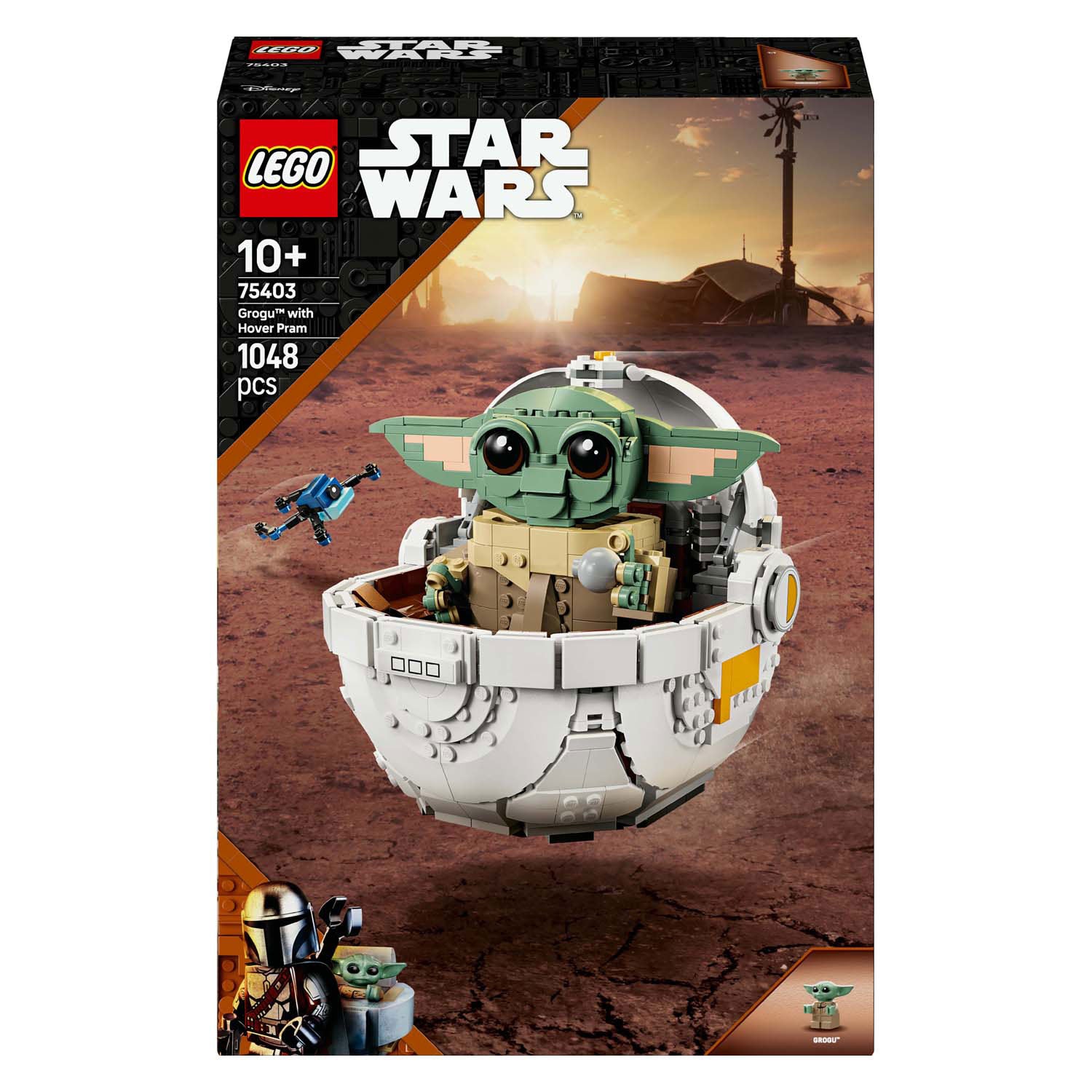 Lego star wars: the mandalorian™ grogu™ met zweefkinderwagen 75403