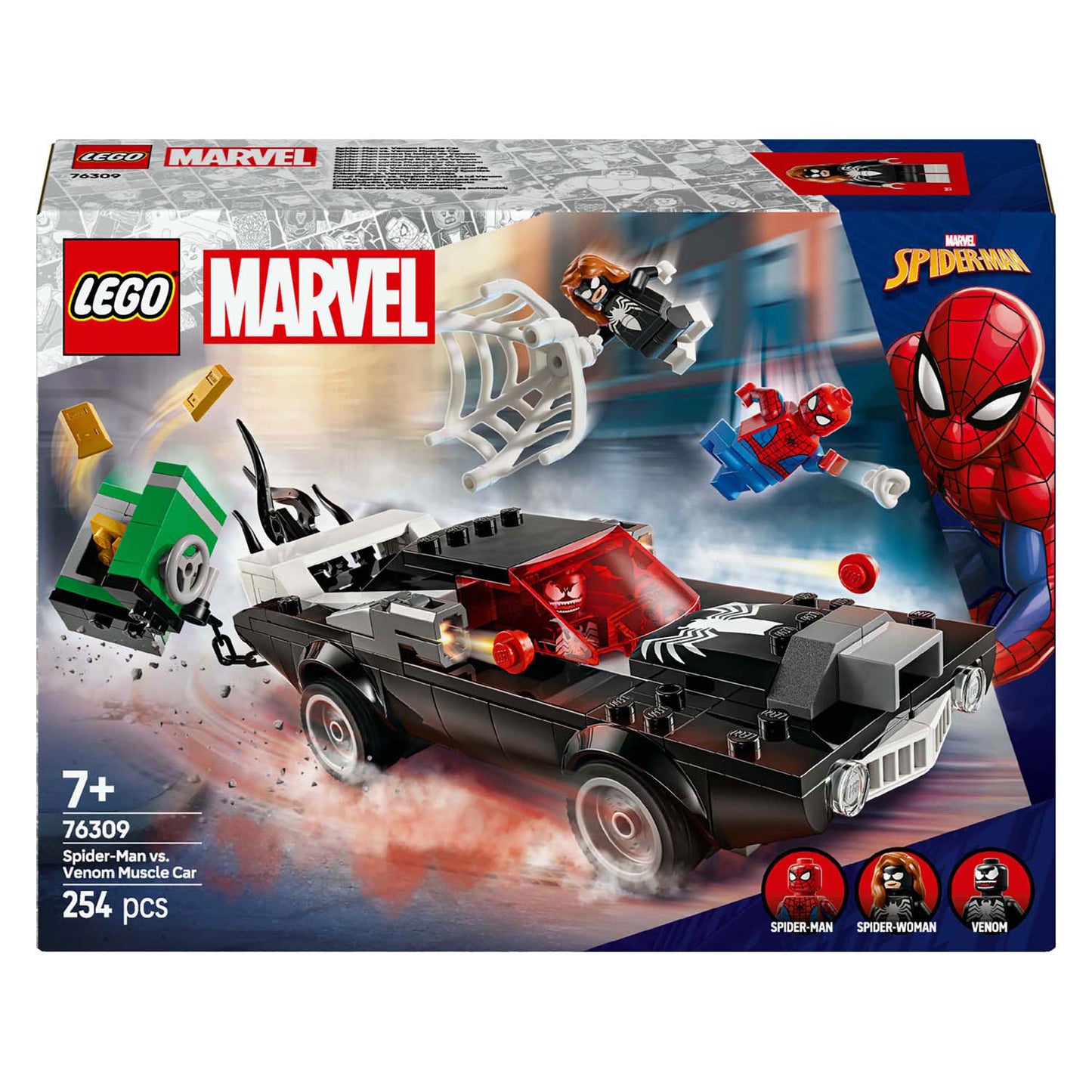 Lego lego super heroes 76309 spider-man vs. venoms klassieke auto