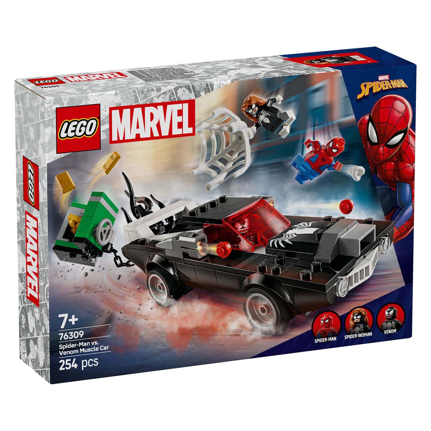 Lego lego super heroes 76309 spider-man vs. venoms klassieke auto