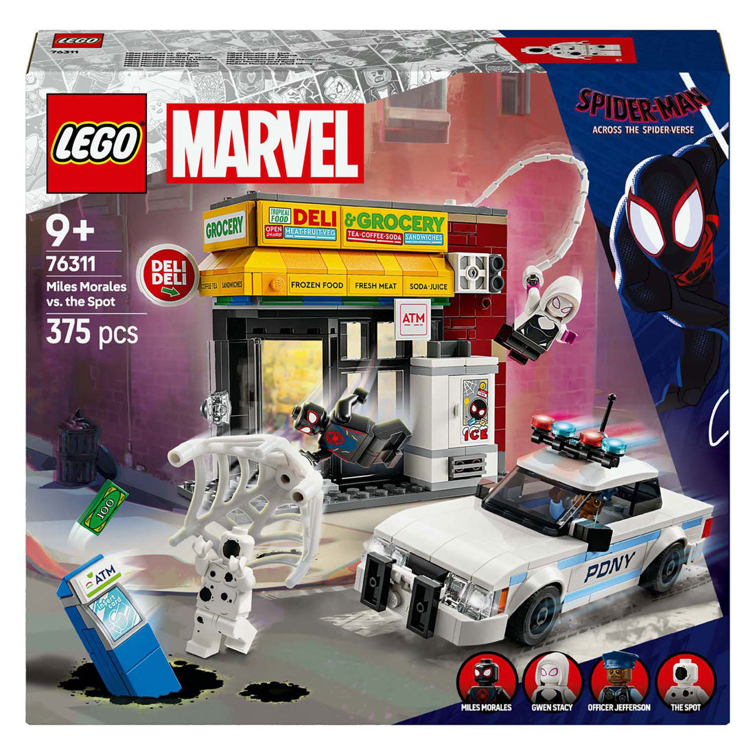 Lego lego super heroes 76311 spider-verse: miles morales vs. de spot