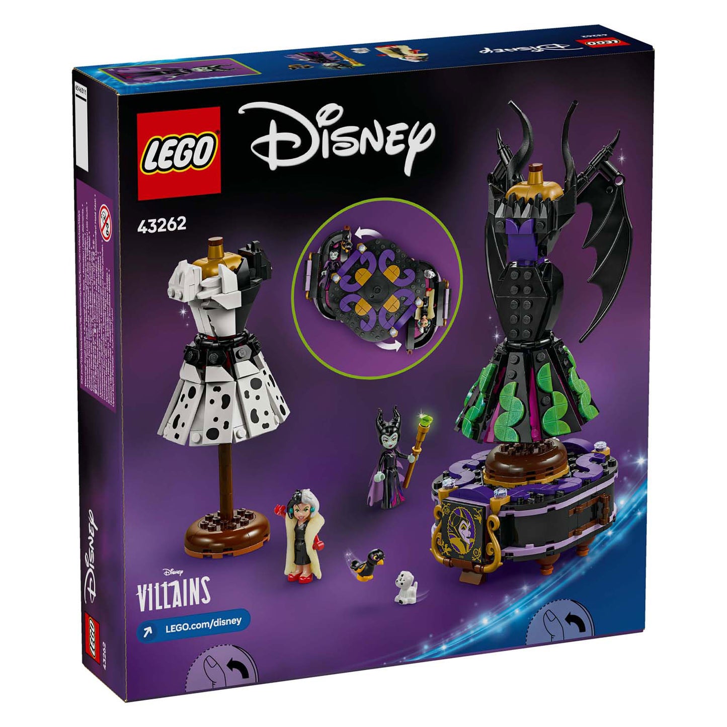 Lego ® disney villains - de jurken van maleficent en cruella de vil - 43262