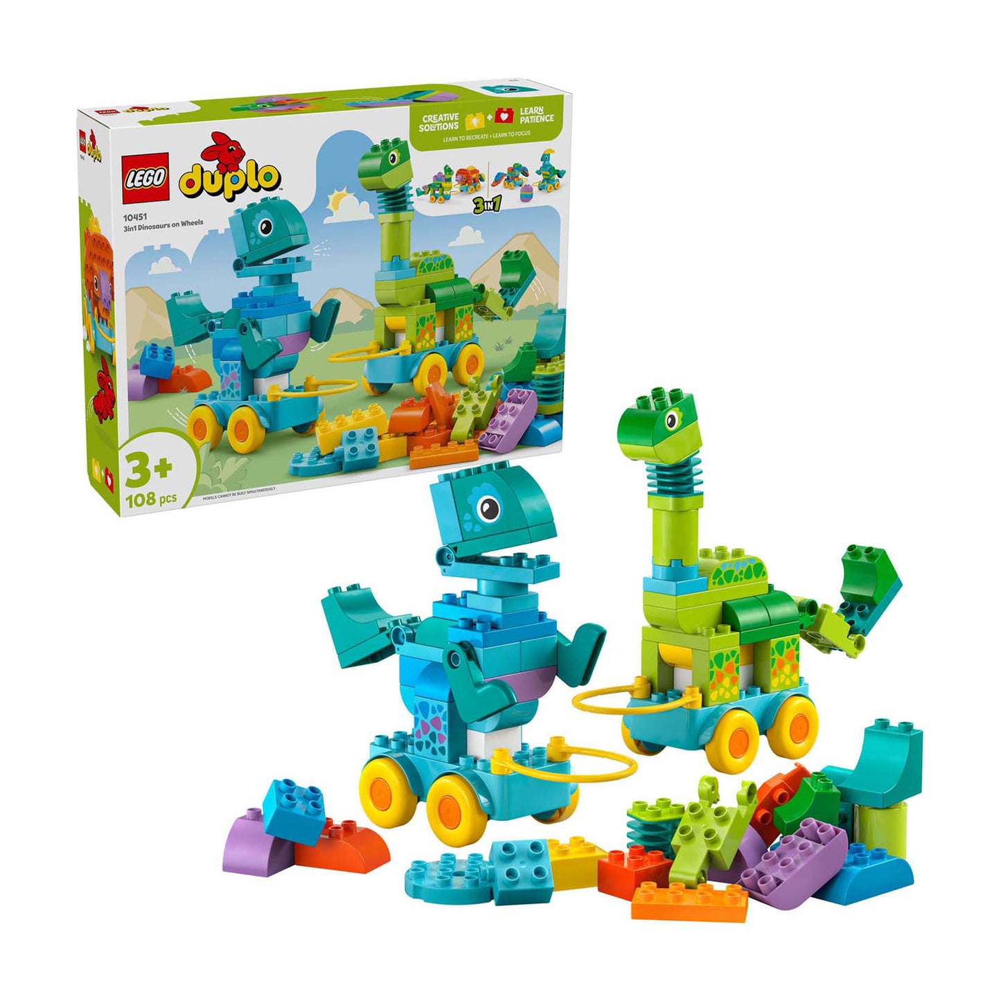 Lego duplo 10451 3-in-1 dinosaurussen op wielen