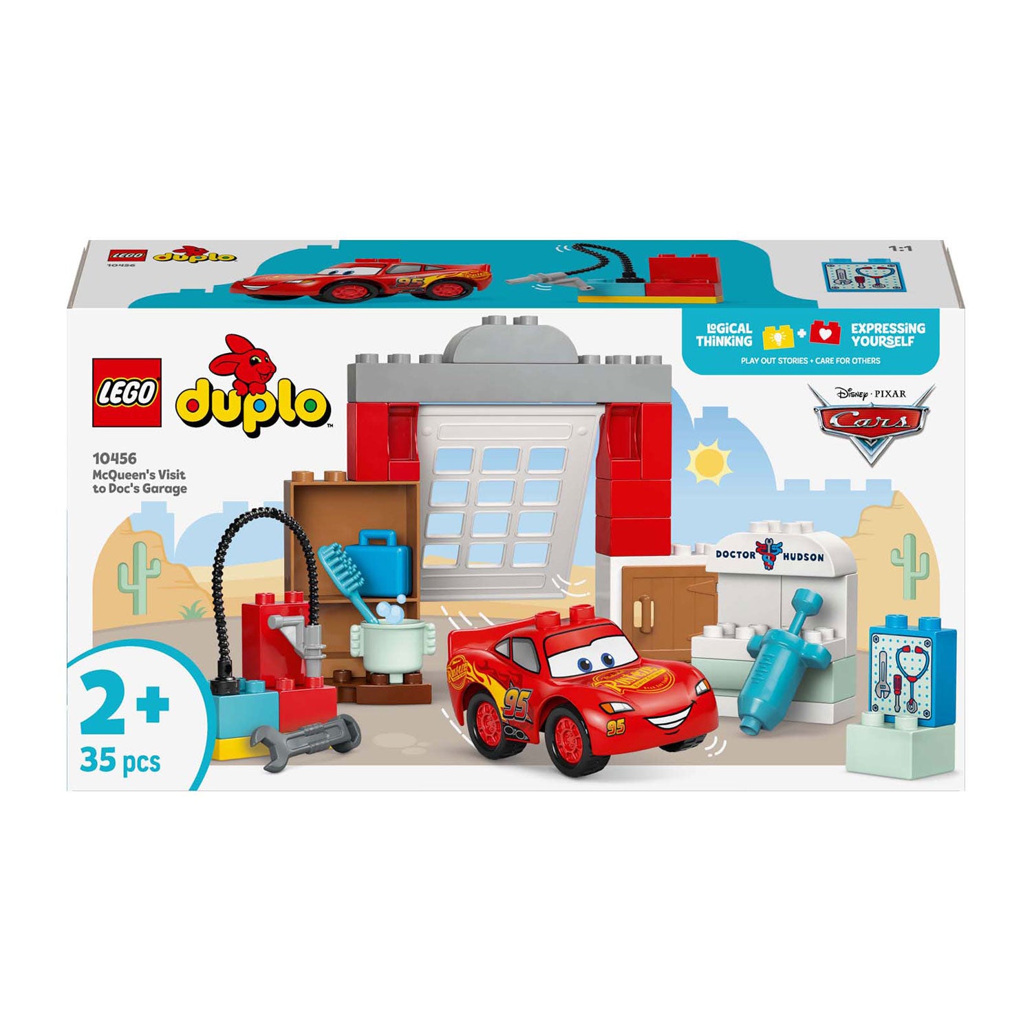 Lego duplo disney en pixar cars mcqueens bezoek aan docs garage - 10456