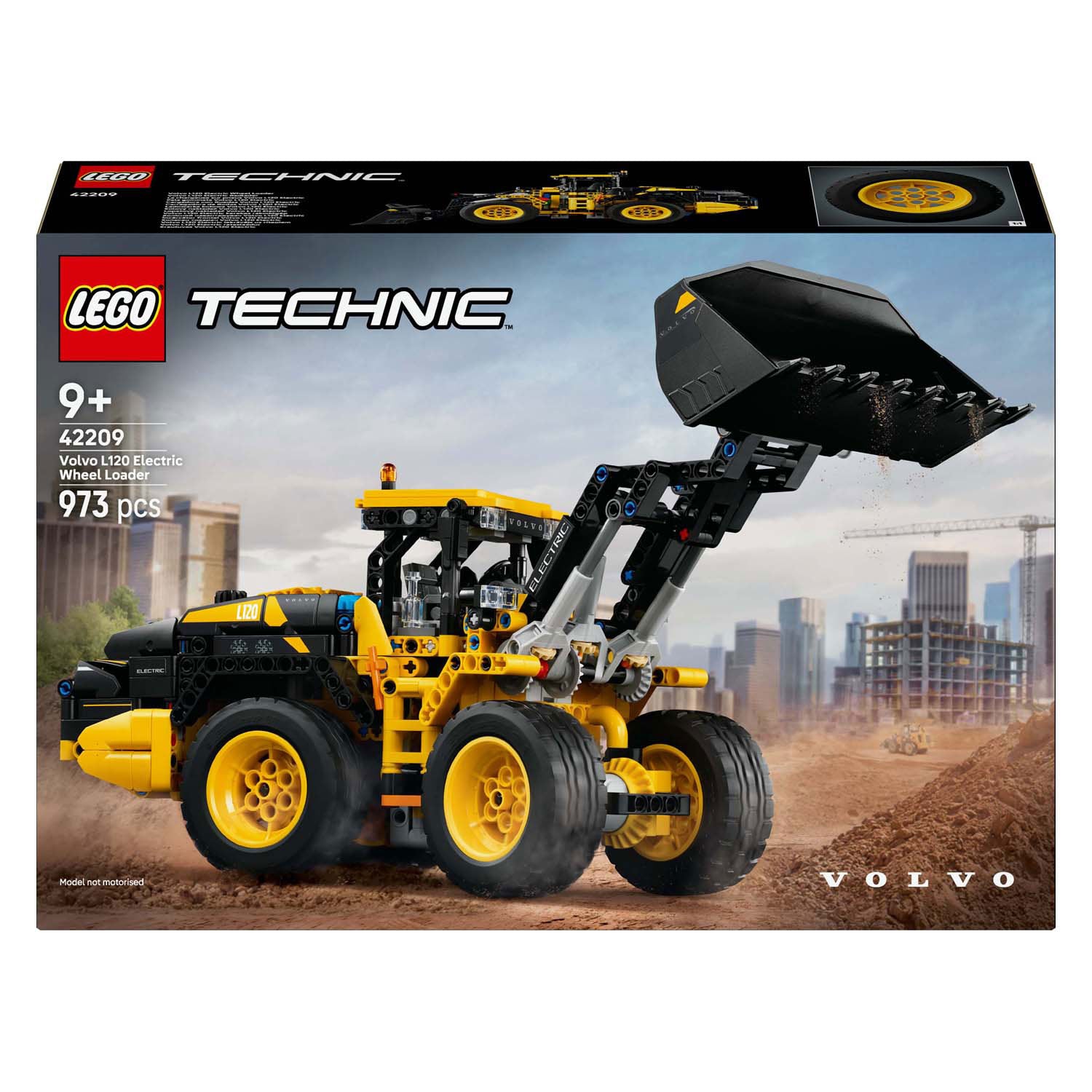 Lego technic volvo l120 electric wiellader speelgoed set - 42209