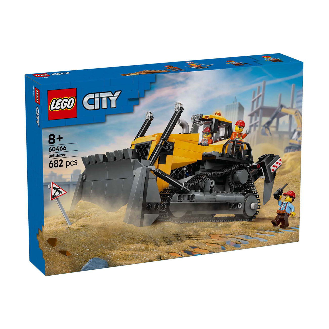 Lego ® city gele bulldozer, bouwplaatsvoertuig - 60466