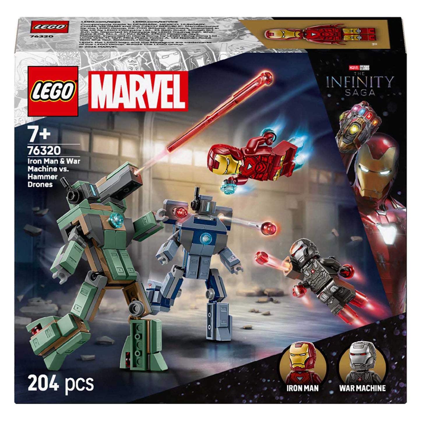 Lego ® ǀ marvel iron man en war machine vs. hammer drones - 76320