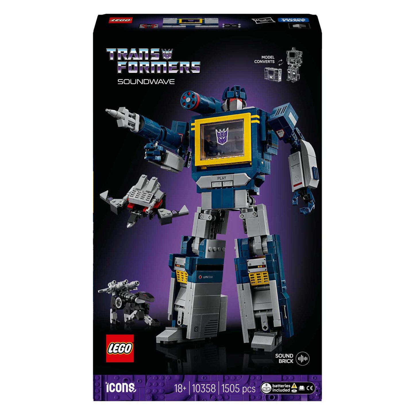 Lego ® icons transformers: soundwave - transformers collectie - 10358