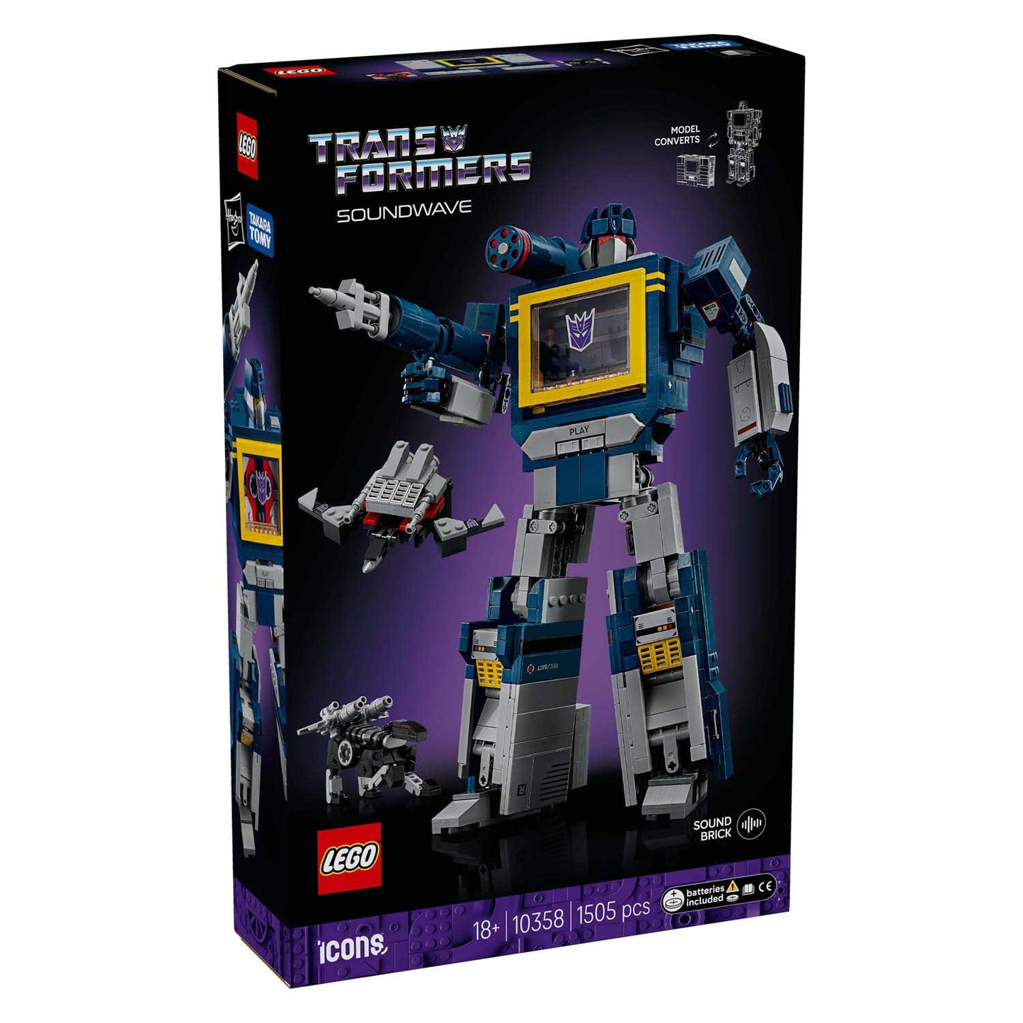 Lego ® icons transformers: soundwave - transformers collectie - 10358