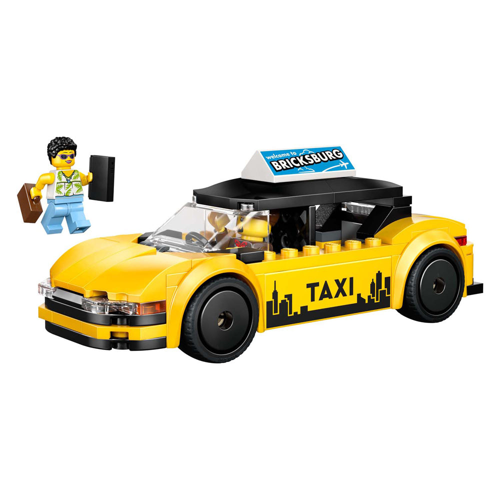 Lego ® city gele taxi - modelautobouwset met 2 minifiguren - klassieke speelgoedtaxi - 60487