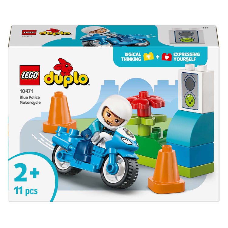 Lego duplo town - blauwe politiemotor educatief montessori speelgoed voor kinderen - 10471