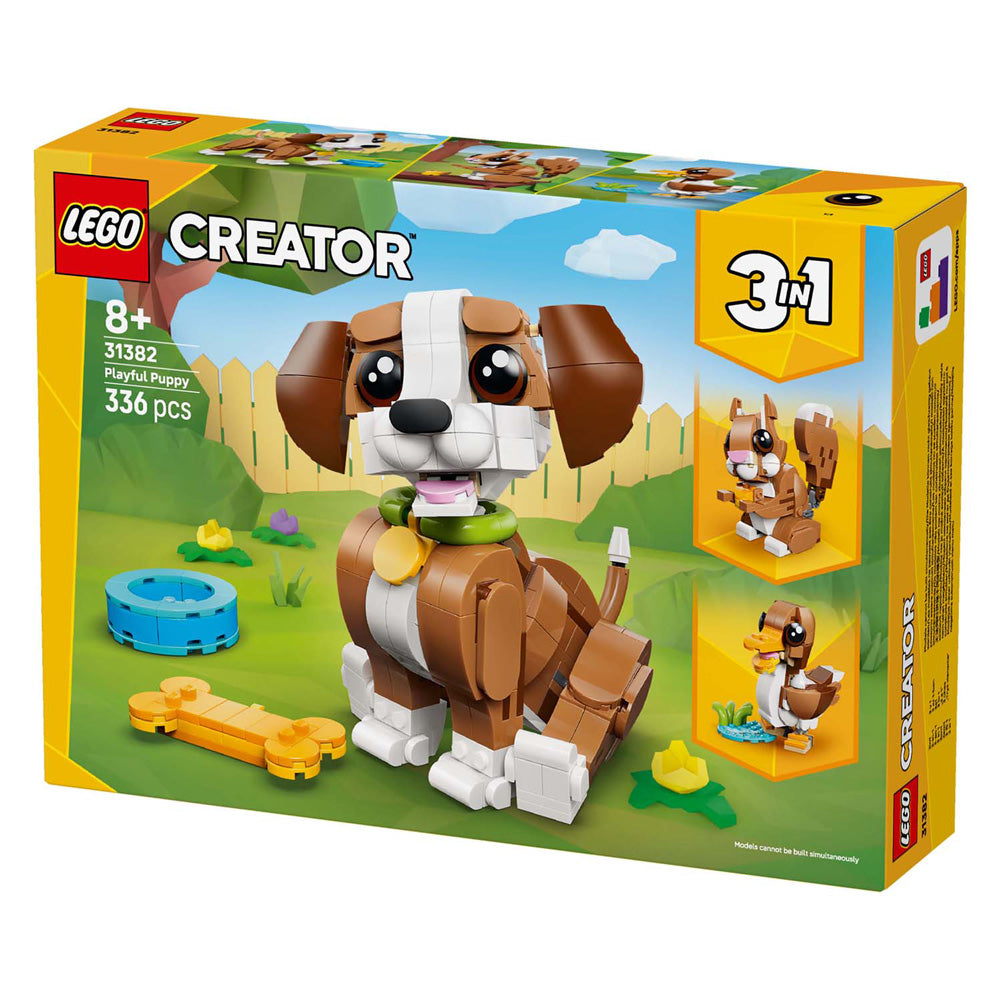 Lego ® creator 3in1 schattige dieren: speelse puppy - dierenset - bouw om tot eekhoorn of eend - 31382