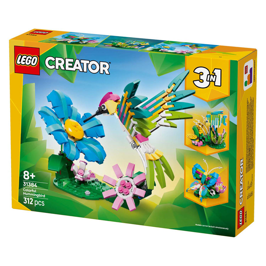 Lego creator 31384 wilde dieren: kleurrijke kolibrie