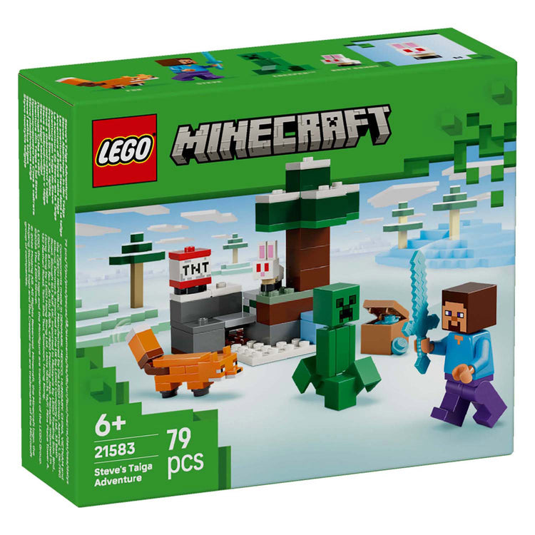 Lego minecraft steve's taiga-avontuur videogame bouwpakket voor kinderen - 21583
